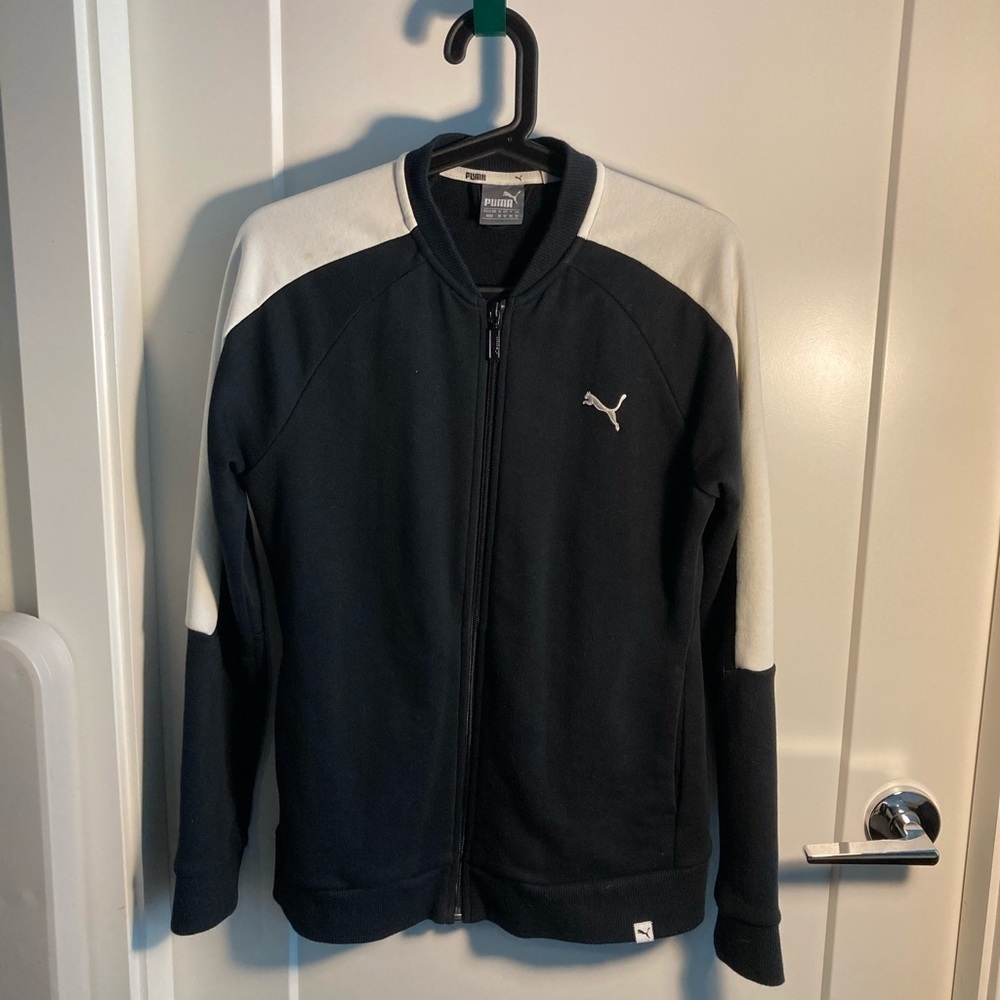 PUMA  Sz M Athletic Activewear Jacket Black & White